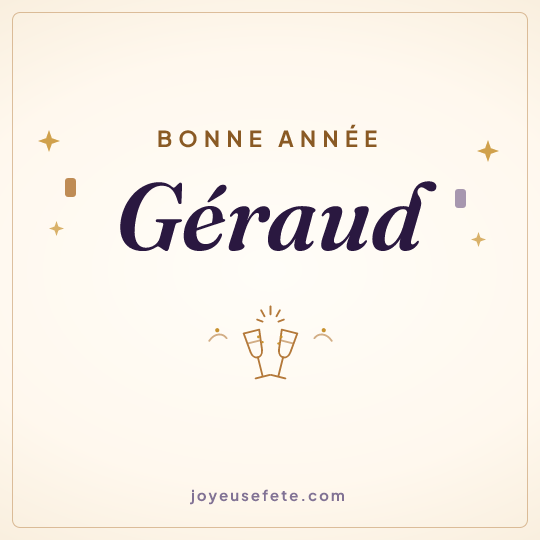 Image carrée « Bonne année Géraud » pour WhatsApp