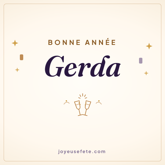 Image carrée « Bonne année Gerda » pour WhatsApp