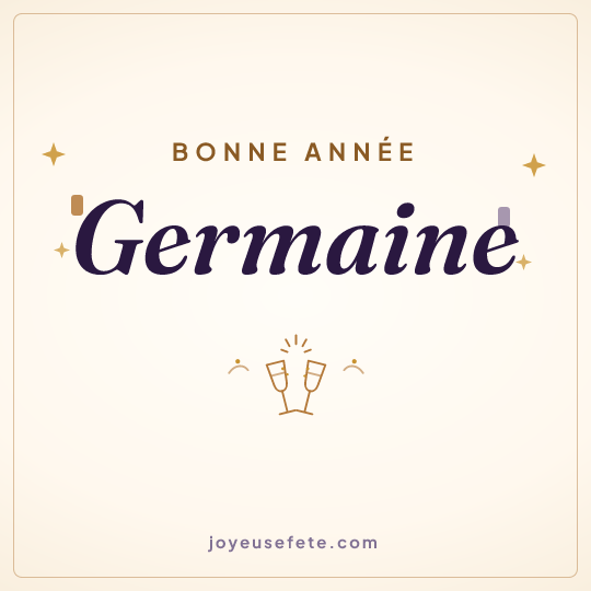 Image carrée « Bonne année Germaine » pour WhatsApp