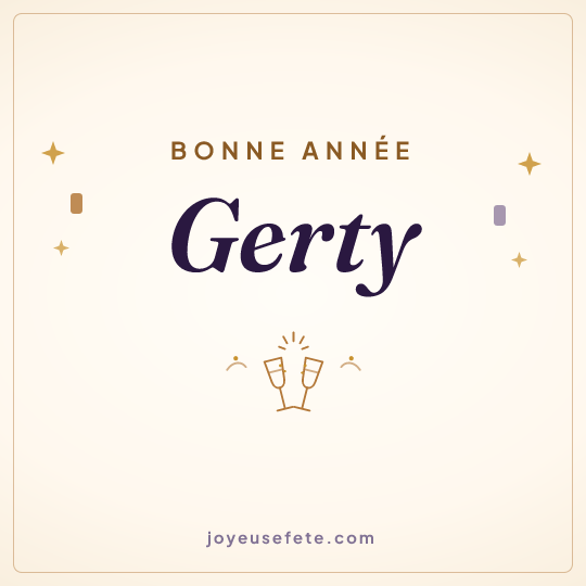 Image carrée « Bonne année Gerty » pour WhatsApp