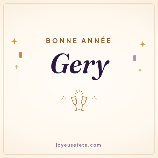 Image carrée « Bonne année Gery » pour WhatsApp