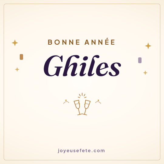 Image carrée « Bonne année Ghiles » pour WhatsApp