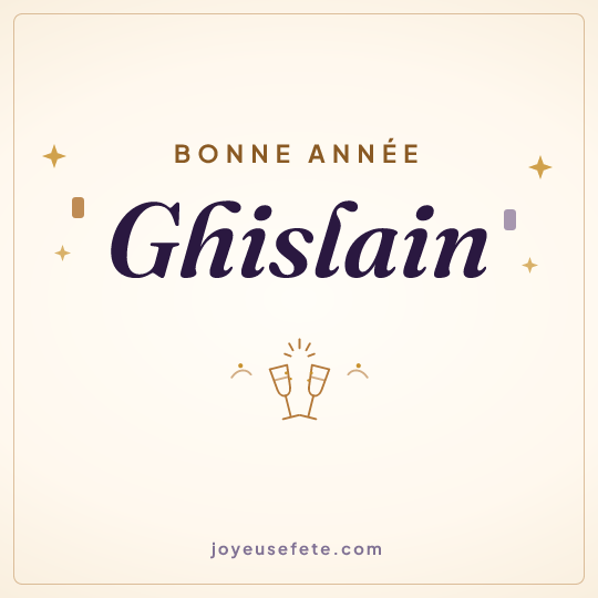 Image carrée « Bonne année Ghislain » pour WhatsApp