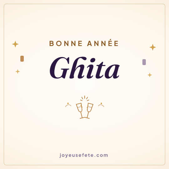 Image carrée « Bonne année Ghita » pour WhatsApp