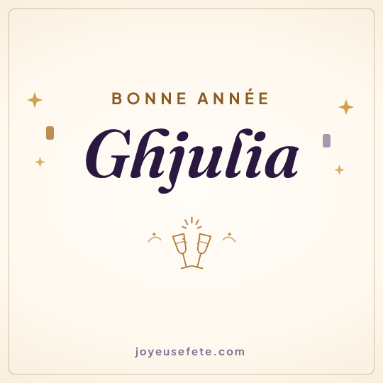 Image carrée « Bonne année Ghjulia » pour WhatsApp