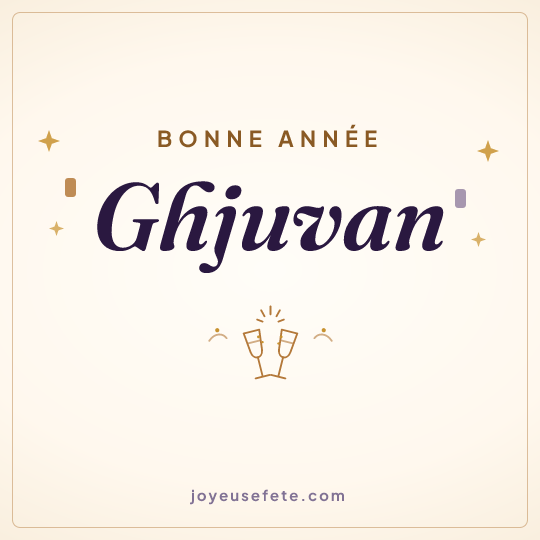 Image carrée « Bonne année Ghjuvan » pour WhatsApp