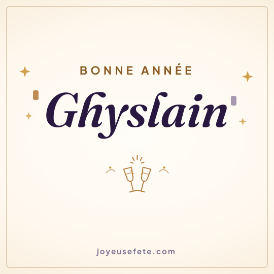 Image carrée « Bonne année Ghyslain » pour WhatsApp