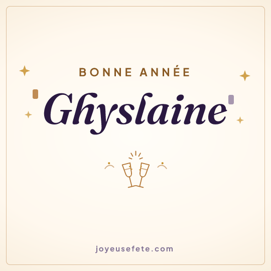 Image carrée « Bonne année Ghyslaine » pour WhatsApp