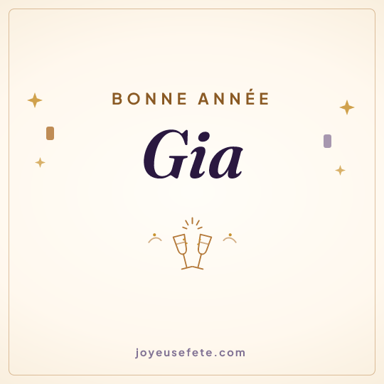 Image carrée « Bonne année Gia » pour WhatsApp