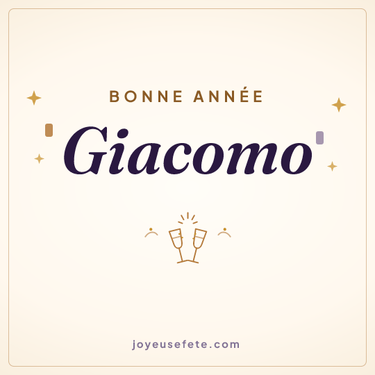 Image carrée « Bonne année Giacomo » pour WhatsApp