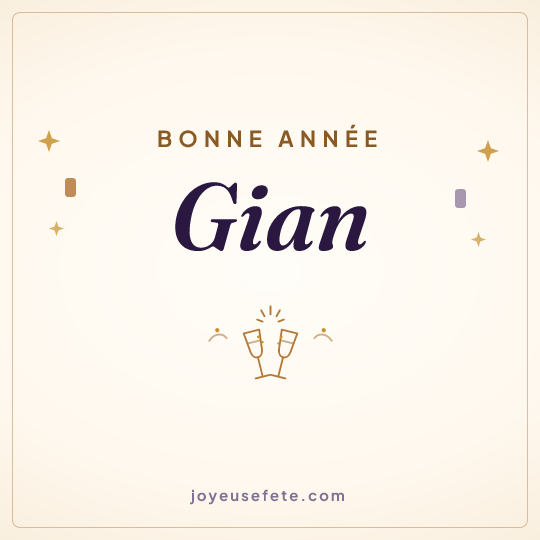 Image carrée « Bonne année Gian » pour WhatsApp