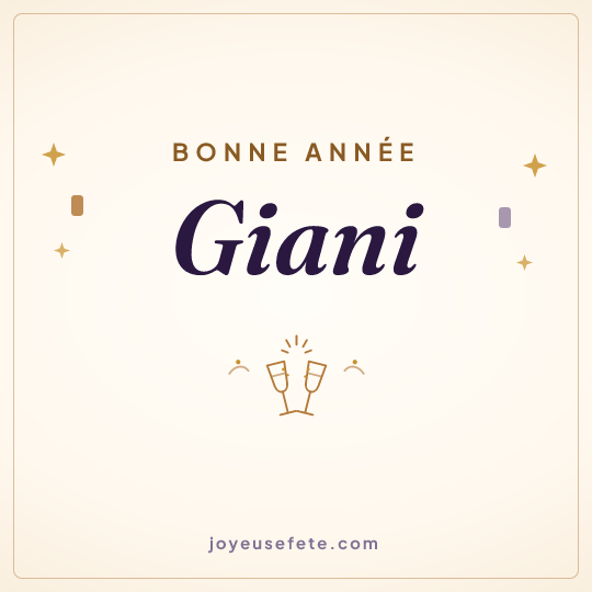 Image carrée « Bonne année Giani » pour WhatsApp