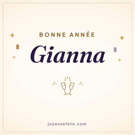 Image carrée « Bonne année Gianna » pour WhatsApp