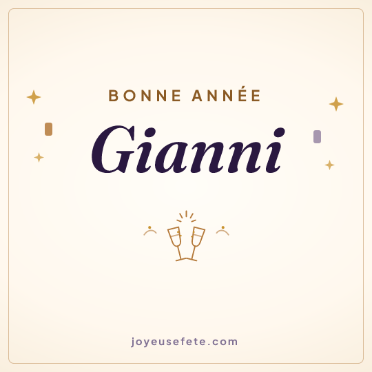 Image carrée « Bonne année Gianni » pour WhatsApp