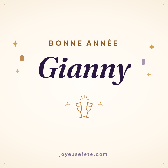 Image carrée « Bonne année Gianny » pour WhatsApp