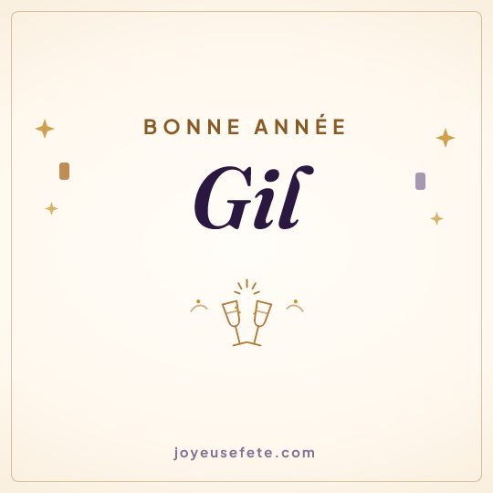 Image carrée « Bonne année Gil » pour WhatsApp