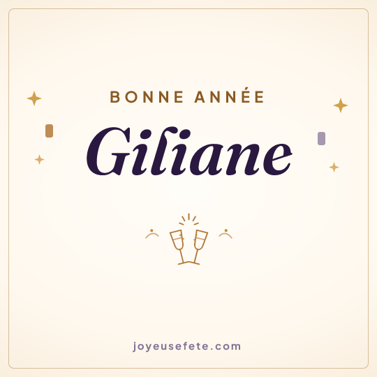 Image carrée « Bonne année Giliane » pour WhatsApp