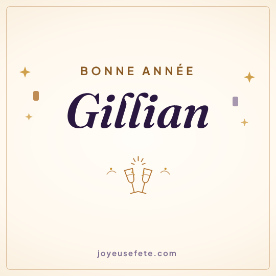 Image carrée « Bonne année Gillian » pour WhatsApp