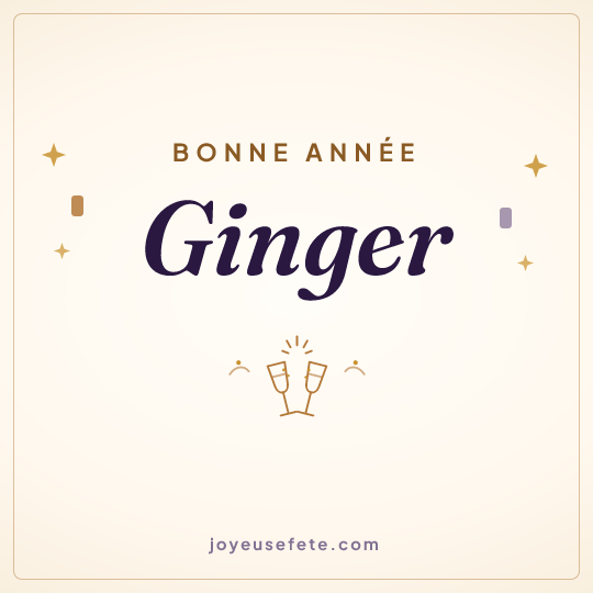 Image carrée « Bonne année Ginger » pour WhatsApp
