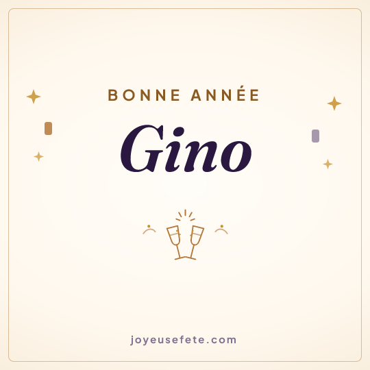 Image carrée « Bonne année Gino » pour WhatsApp