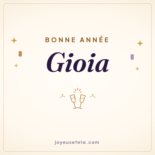 Image carrée « Bonne année Gioia » pour WhatsApp