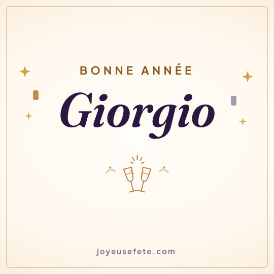Image carrée « Bonne année Giorgio » pour WhatsApp