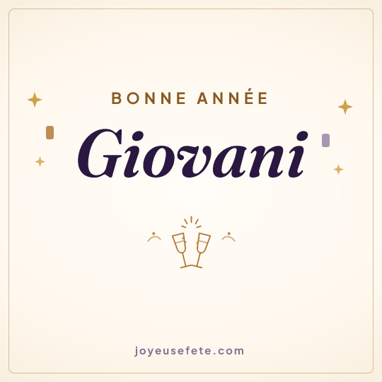Image carrée « Bonne année Giovani » pour WhatsApp