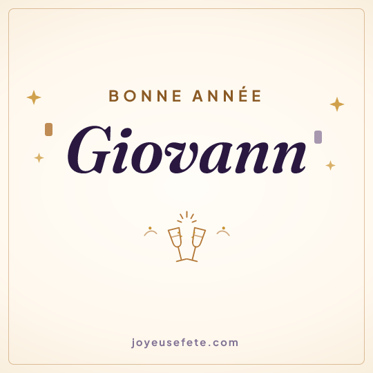 Image carrée « Bonne année Giovann » pour WhatsApp