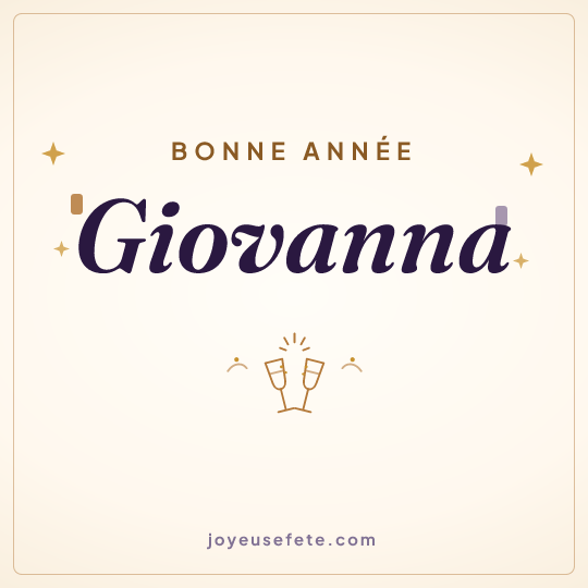 Image carrée « Bonne année Giovanna » pour WhatsApp