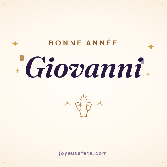 Image carrée « Bonne année Giovanni » pour WhatsApp