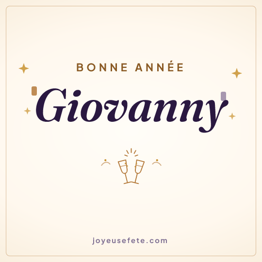 Image carrée « Bonne année Giovanny » pour WhatsApp