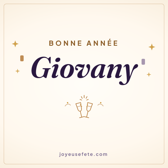 Image carrée « Bonne année Giovany » pour WhatsApp