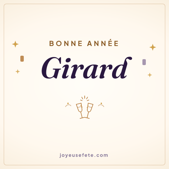 Image carrée « Bonne année Girard » pour WhatsApp