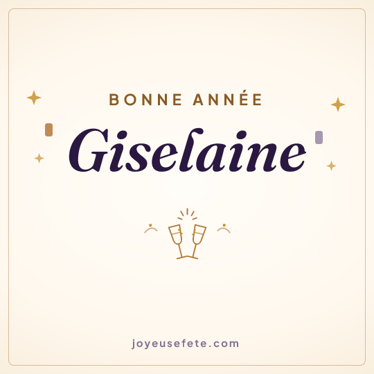 Image carrée « Bonne année Giselaine » pour WhatsApp