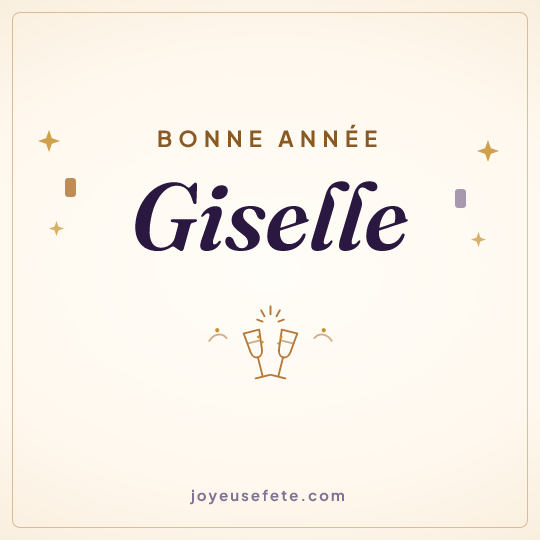 Image carrée « Bonne année Giselle » pour WhatsApp