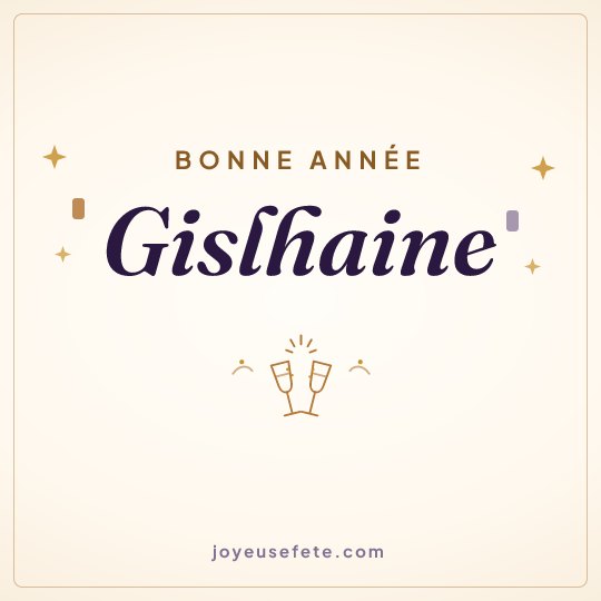 Image carrée « Bonne année Gislhaine » pour WhatsApp
