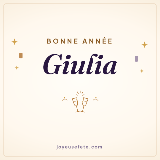 Image carrée « Bonne année Giulia » pour WhatsApp