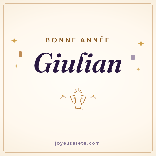 Image carrée « Bonne année Giulian » pour WhatsApp