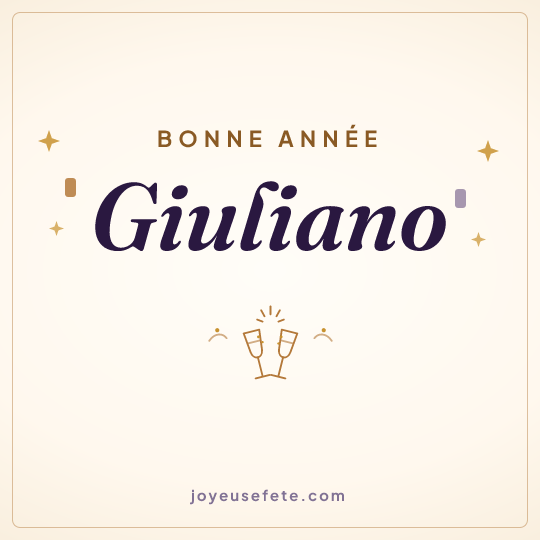 Image carrée « Bonne année Giuliano » pour WhatsApp