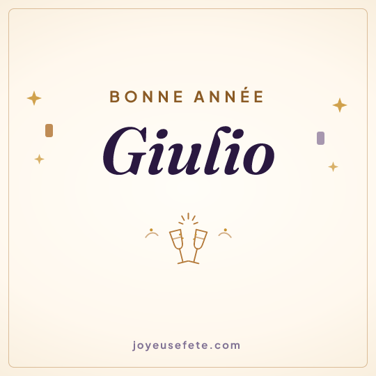 Image carrée « Bonne année Giulio » pour WhatsApp