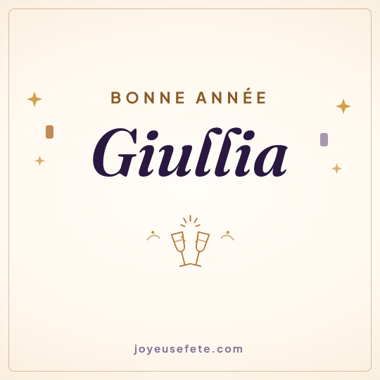 Image carrée « Bonne année Giullia » pour WhatsApp