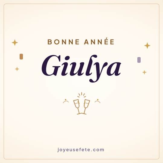 Image carrée « Bonne année Giulya » pour WhatsApp