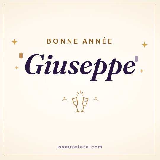 Image carrée « Bonne année Giuseppe » pour WhatsApp