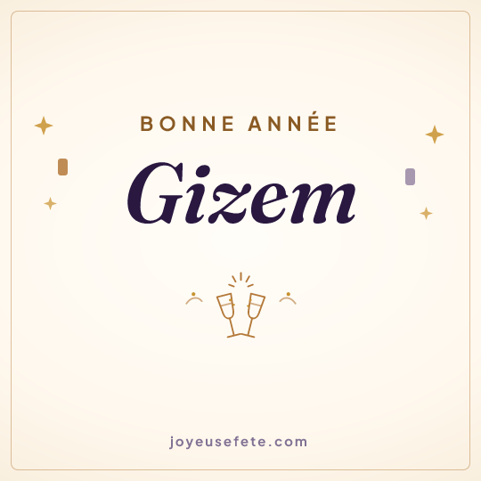 Image carrée « Bonne année Gizem » pour WhatsApp