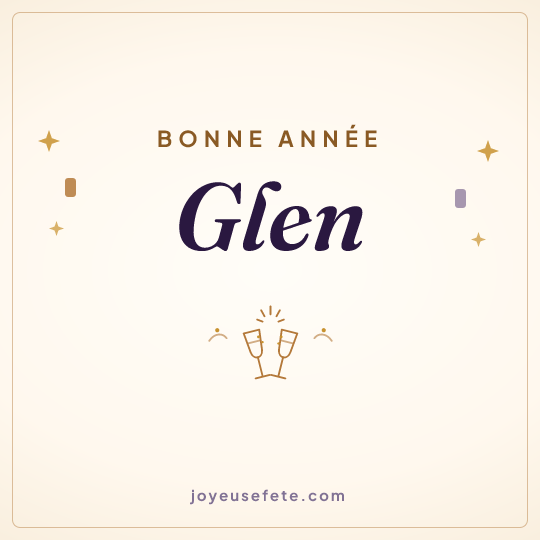 Image carrée « Bonne année Glen » pour WhatsApp