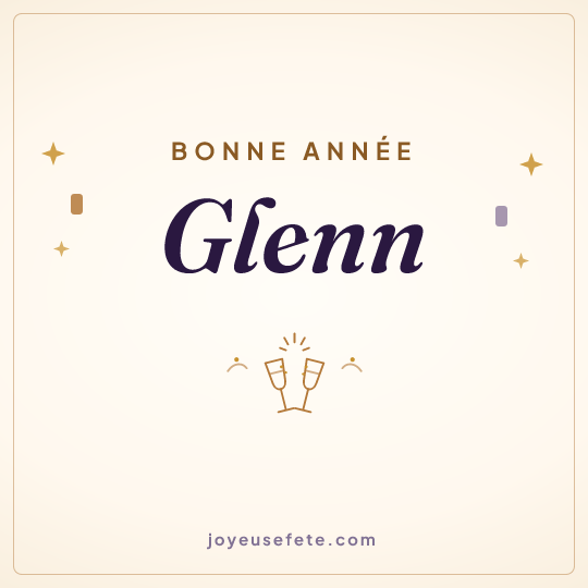 Image carrée « Bonne année Glenn » pour WhatsApp