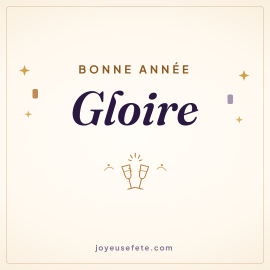 Image carrée « Bonne année Gloire » pour WhatsApp