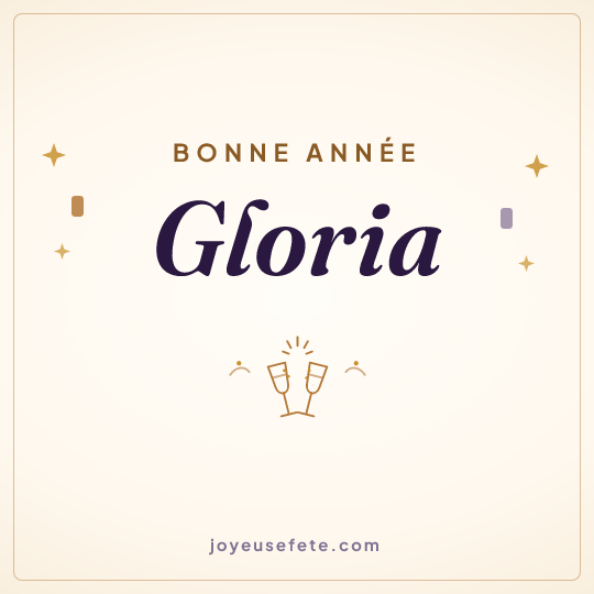 Image carrée « Bonne année Gloria » pour WhatsApp