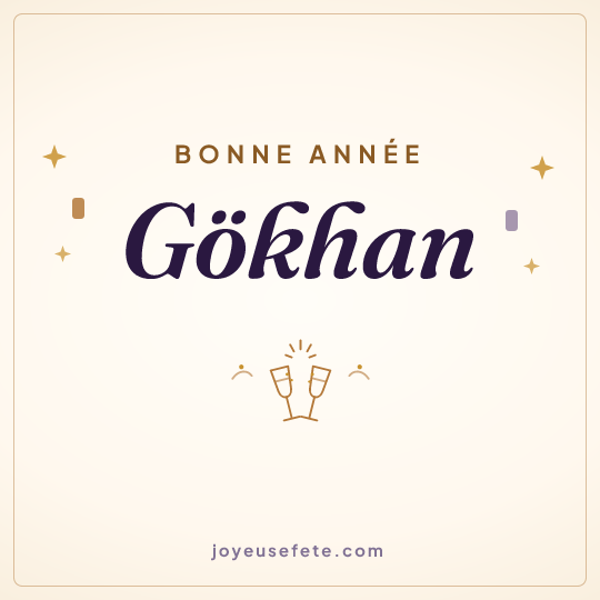 Image carrée « Bonne année Gökhan » pour WhatsApp