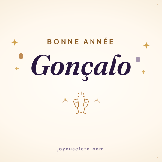 Image carrée « Bonne année Gonçalo » pour WhatsApp